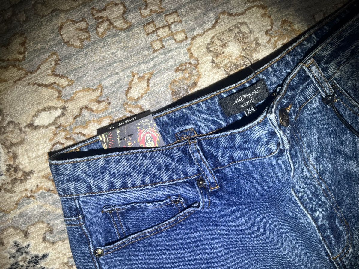 Ed Hardy ED HARDY BAGGY GRAPHIC BUCKLE BACK JEANS 34x32 NWT Size US 34 / EU 50 - 5 Thumbnail