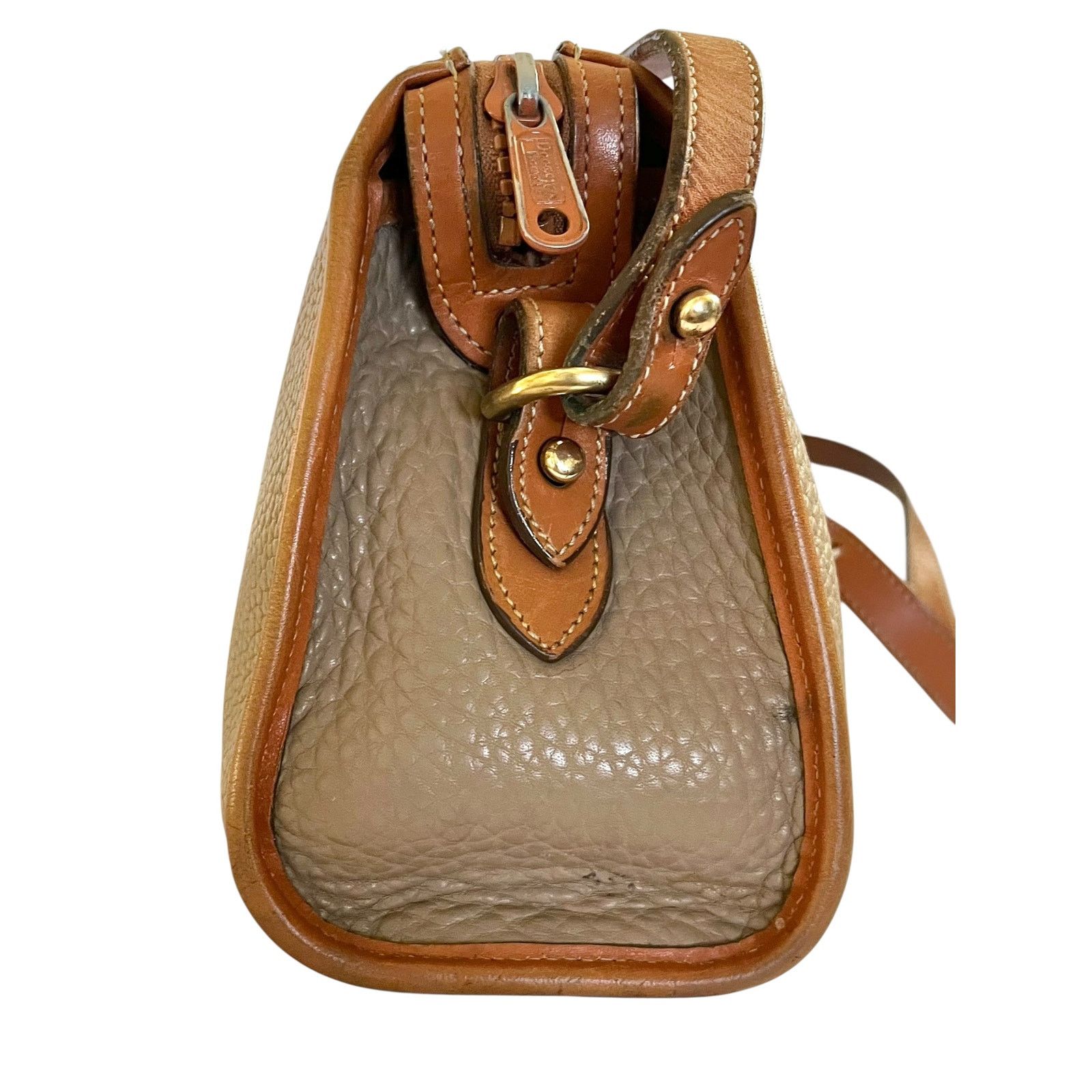 Dooney & Bourke × Vintage Vintage Dooney & Bourke Taupe AWL Classic Zip Top Bag #R19 Size ONE SIZE - 8 Thumbnail