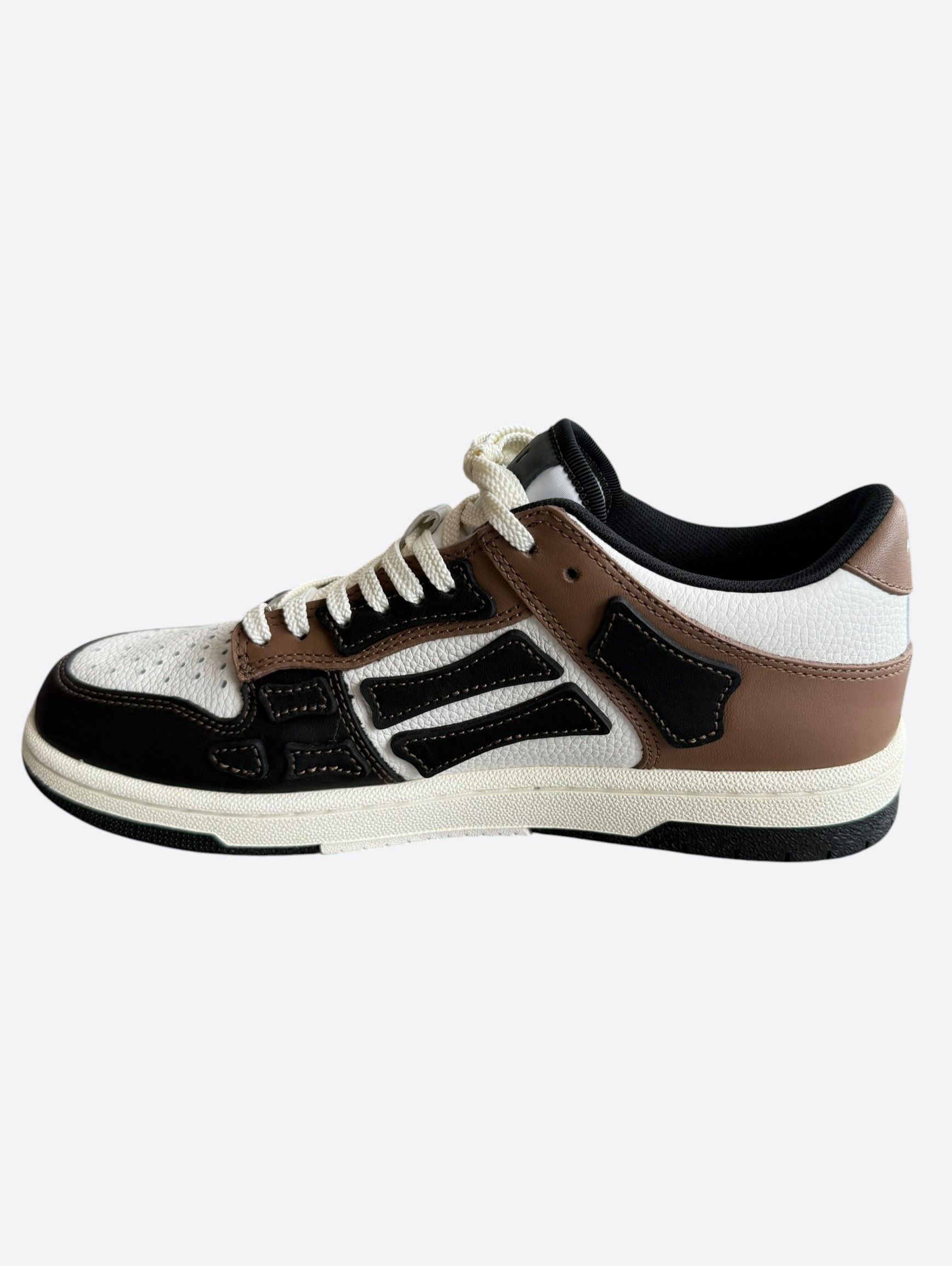 Amiri Amiri Brown, Black & White Skeleton Low Top Sneakers Size US 7 / EU 40 - 6 Thumbnail