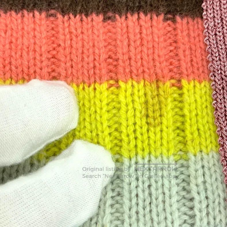 Gucci Gucci Colourful striped cashmere V-neck single-breasted lo Size S / US 4 / IT 40 - 8 Thumbnail
