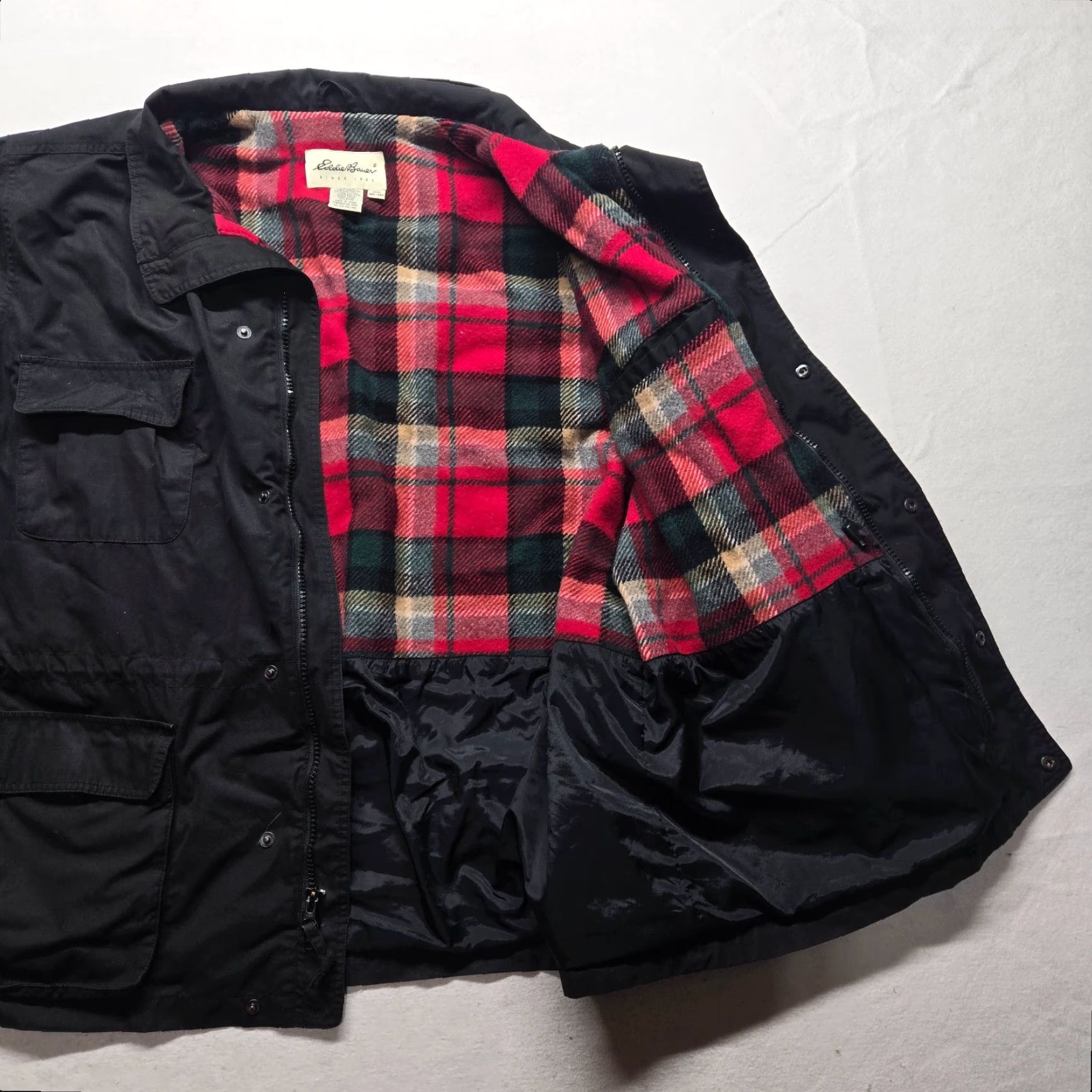 Eddie Bauer Eddie Bauer Shacket Shirt Jacket Plaid Black 2XL Men Button Up Lined Flannel Casual Winter Fall Spring All Seasons Jacket Mens Size US XXL / EU 58 / 5 - 2 Thumbnail