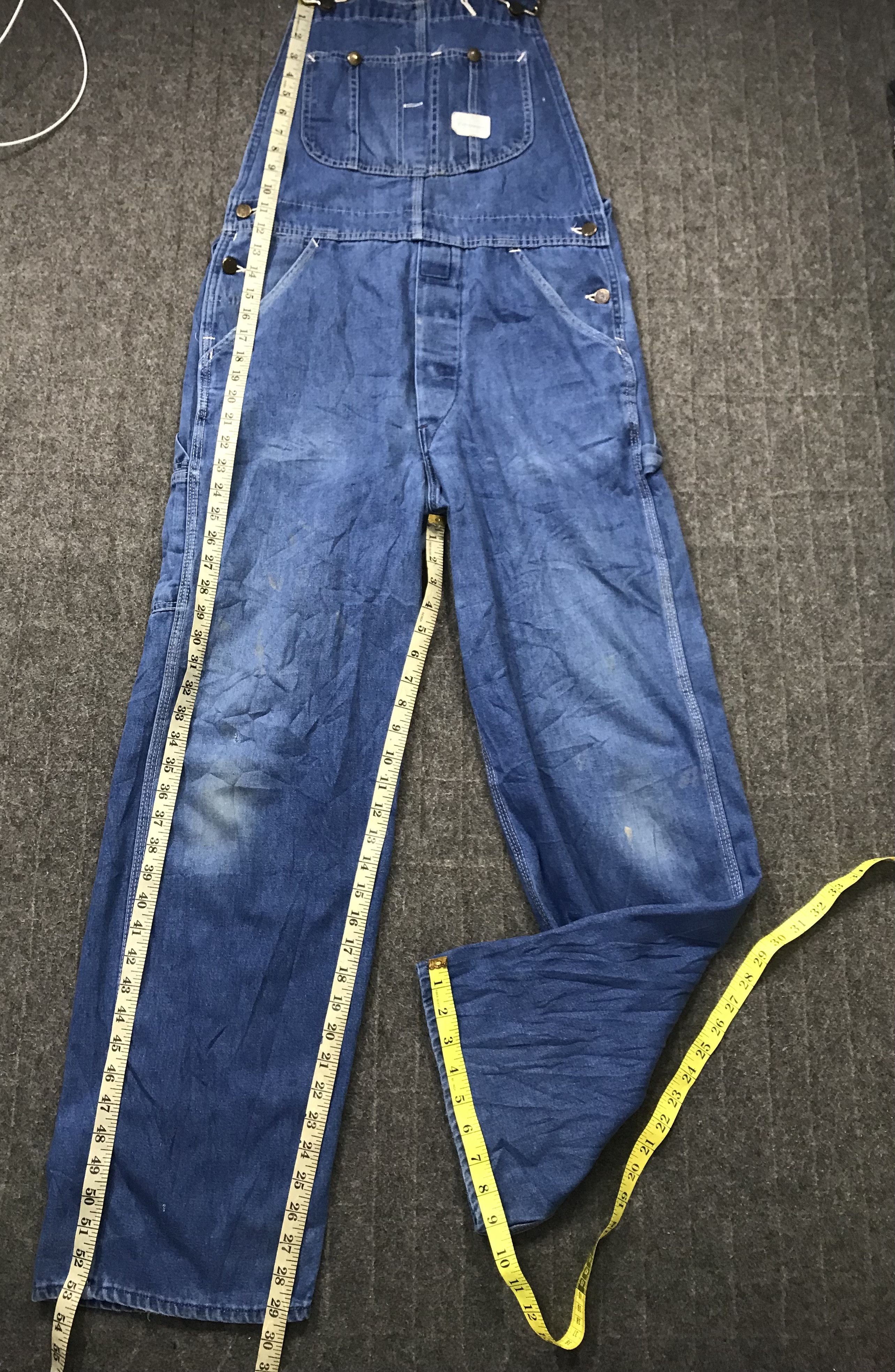 Sears 80s Sears Tradewear Union Made Indigo Denim Jeans Overall Size US 33 - 10 Thumbnail
