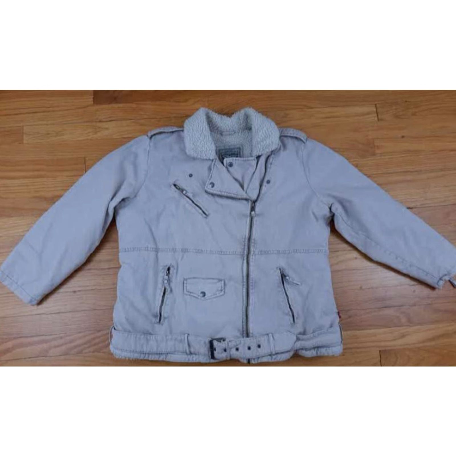 Levi's VINTAGE Levi's White Jeans Faux Fur Insulated Full Zip Bomber Jacket With Belt XL Men Regular Size Jacket Size US 36 / EU 52 - 2 Thumbnail