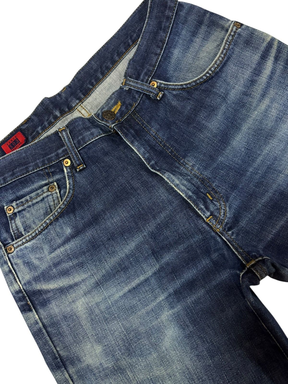 Edwin Vtg Edwin Japan 503 Distressed Jeans Size US 29 - 3 Thumbnail