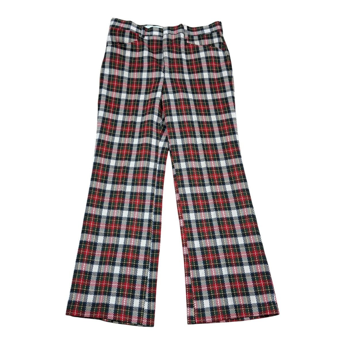 Sears Vintage 70s Sears Pleated Plaid Pants Men's 34x30 5/8 Size US 34 / EU 50 - 1 Thumbnail