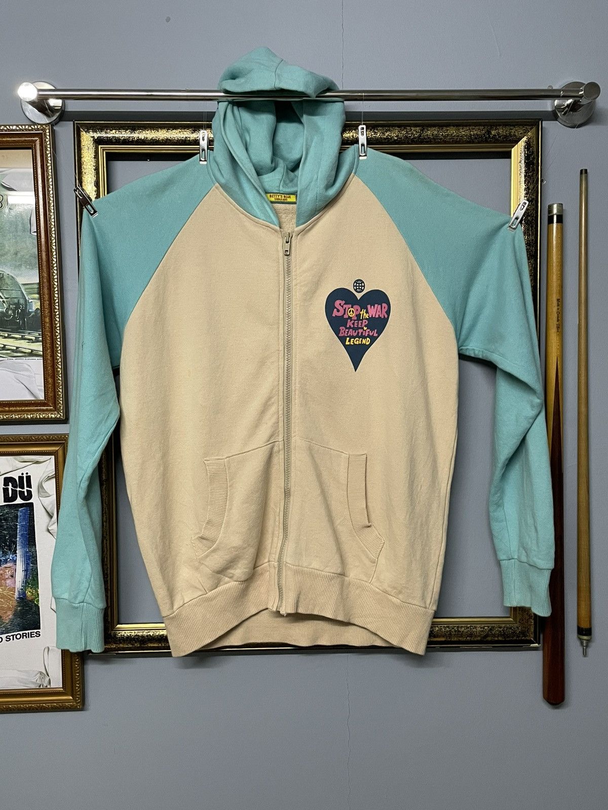 Japanese Brand Vintage 90s Japan Bettys Blue Shinji Abe Stop The War Hoodie Size US L / EU 52-54 / 3 - 6 Thumbnail