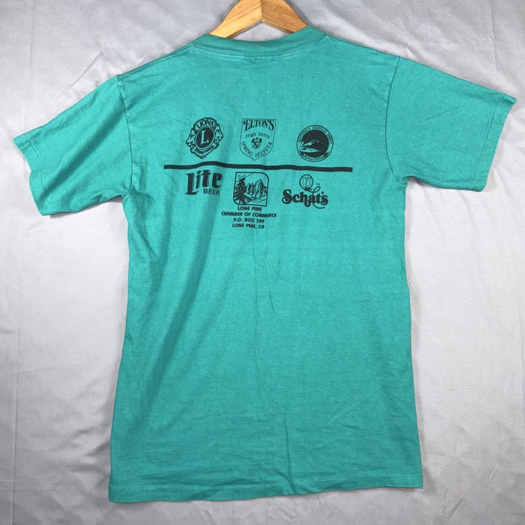Vintage VINTAGE Oneita Green Cross Country Shirt Mens M Regular Crew Neck Tee 1988 Wild West graphic USA Size US M / EU 48-50 / 2 - 2 Thumbnail
