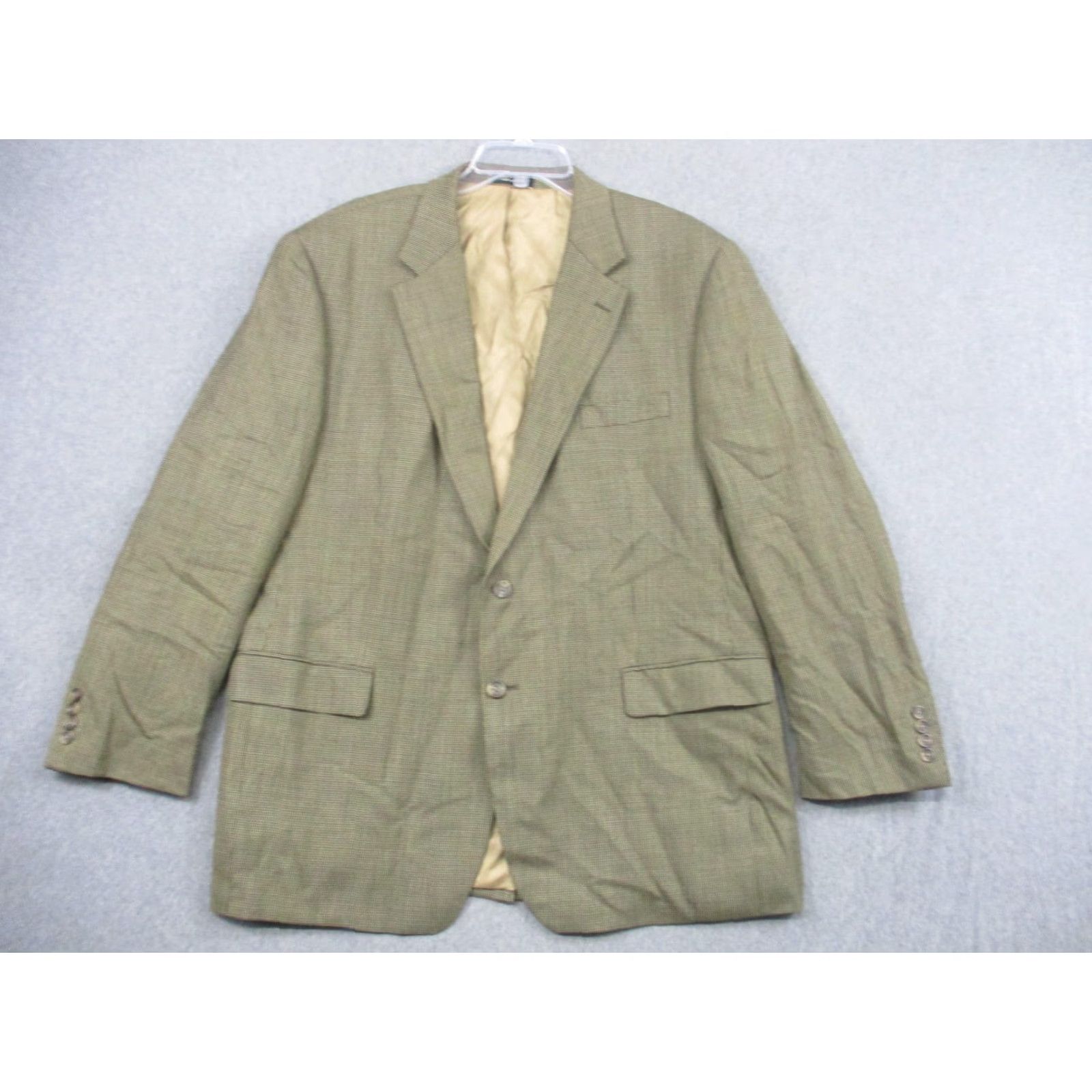 Chaps Chaps Sport Coat Men 46R Brown Wool Tweed Check Two-Button Notch Lapel blazer Jacket Regular Fit Size 46R - 2 Thumbnail