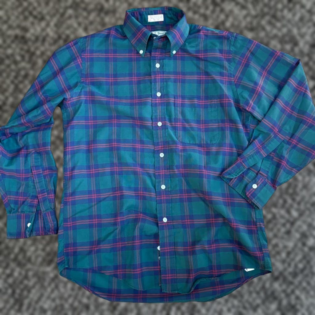 Vintage Vintage LL Bean Shirt Mens Medium 15.5 - 33 Tartan Plaid Twill Sport USA 90s Size US M / EU 48-50 / 2 - 1 Thumbnail
