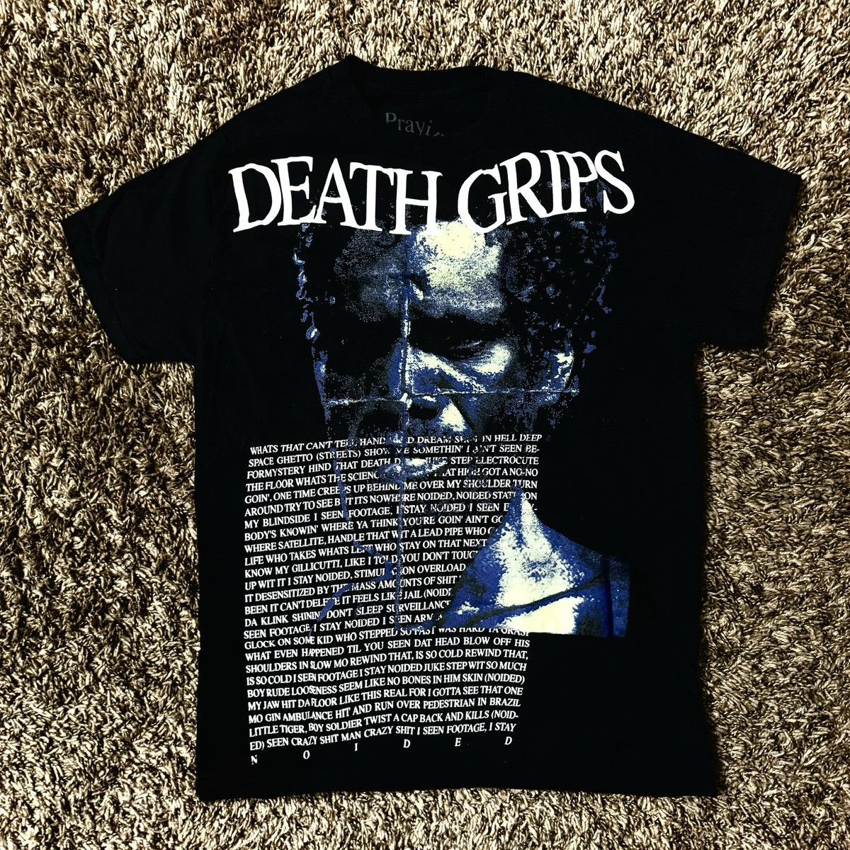 image of Death Grips x Praying Tour Shirt in Black, Men's (Size Small)