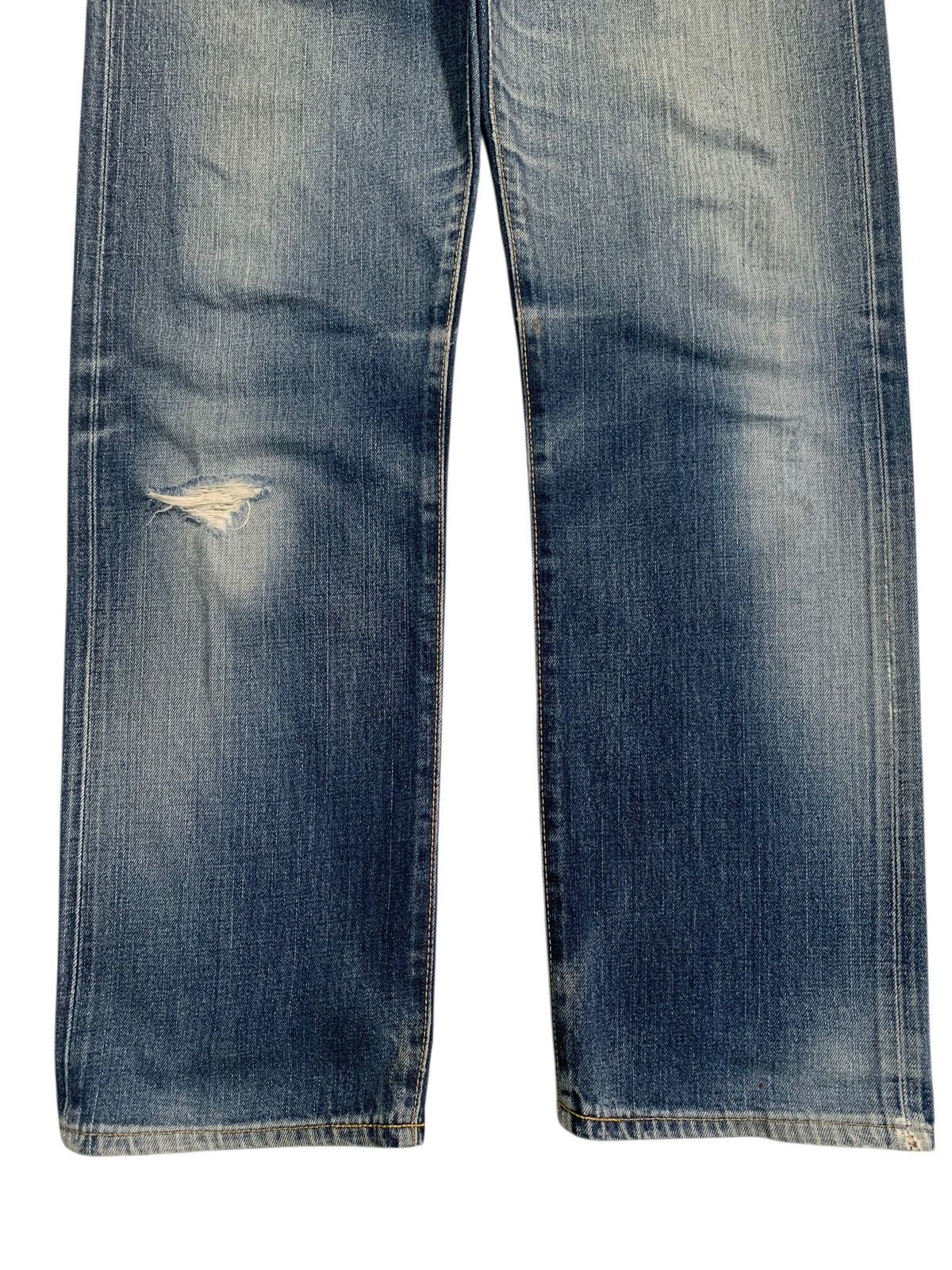 VINTAGE EDWIN 505Z SELVEDGE BUCKLE BACK DISTRESSED DENIM