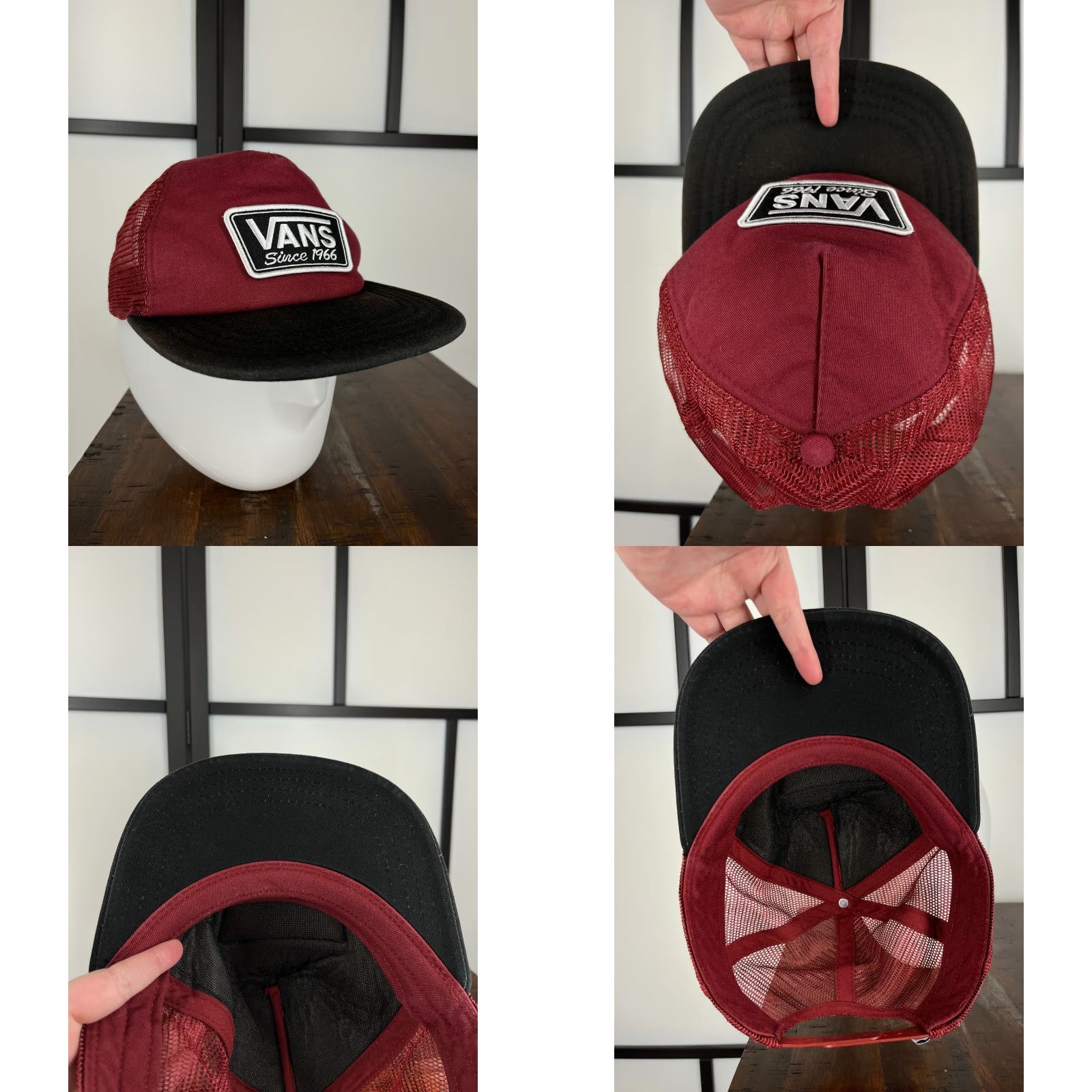 Vans VANS Hat Cap Snap Back Adult Red Black Cotton Twill Trucker Style Logo Adjustable Men One Size Beach Skate Since 1966 Vintage No N/A Size ONE SIZE - 8 Thumbnail
