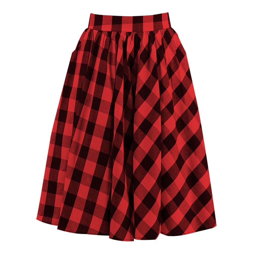 Other Flannel Vintage Plaid Circle Skirt - Knee Length Checked Size 34" / US 12 / IT 48 - 1 Thumbnail