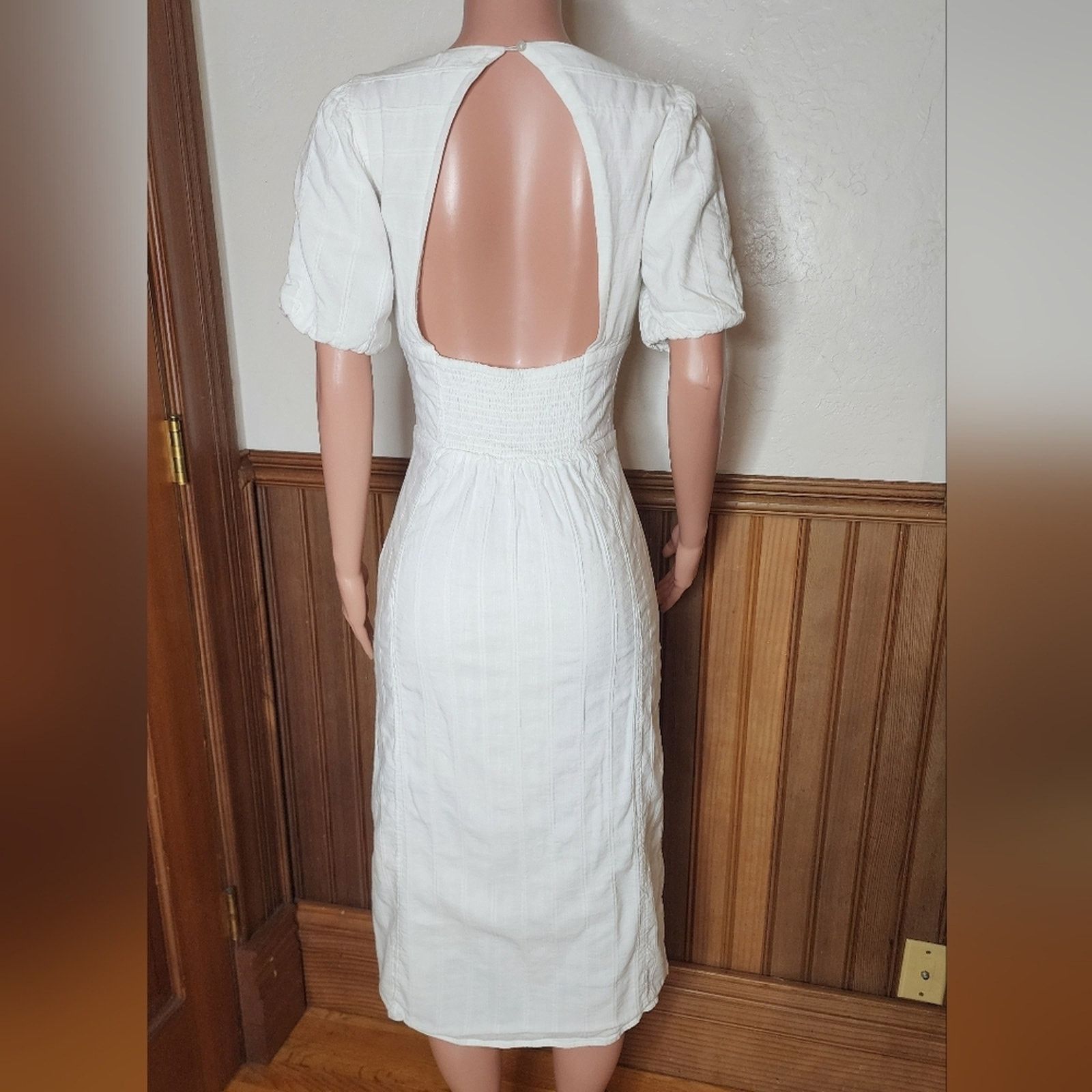 Other L*Space Sienna White Puff Sleeve Midi Dress Size Large Size L / US 10 / IT 46 - 10 Thumbnail