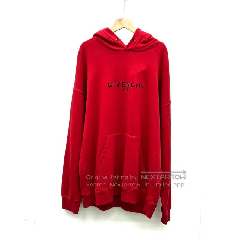 Givenchy Givenchy Red Hooded Letter Logo Printed Hoodie Size US XL / EU 56 / 4 - 2 Thumbnail