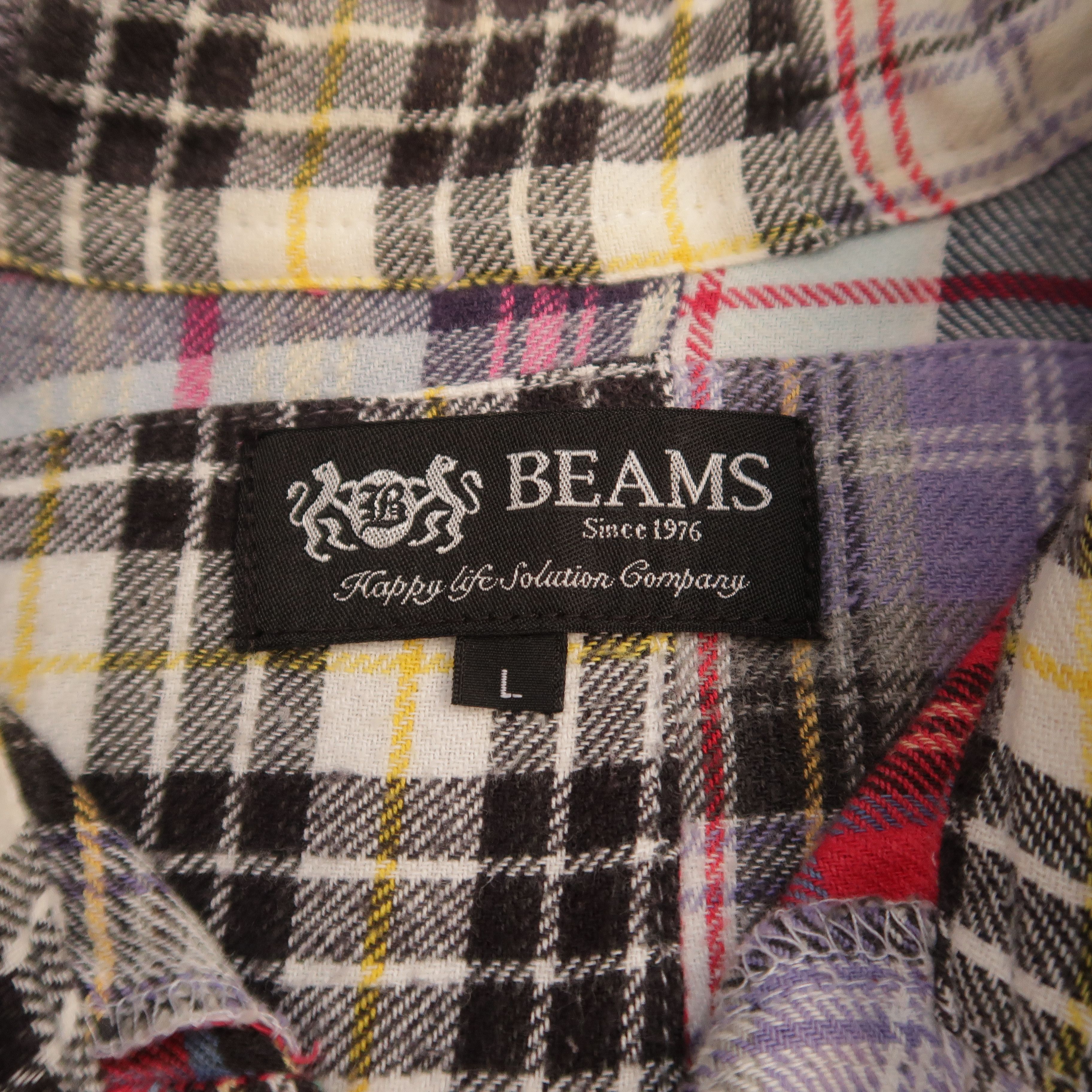 Beams Plus 1990s Beams Kingdom Patchwork Rebuild Shirt Flannel Needles Size US L / EU 52-54 / 3 - 4 Thumbnail