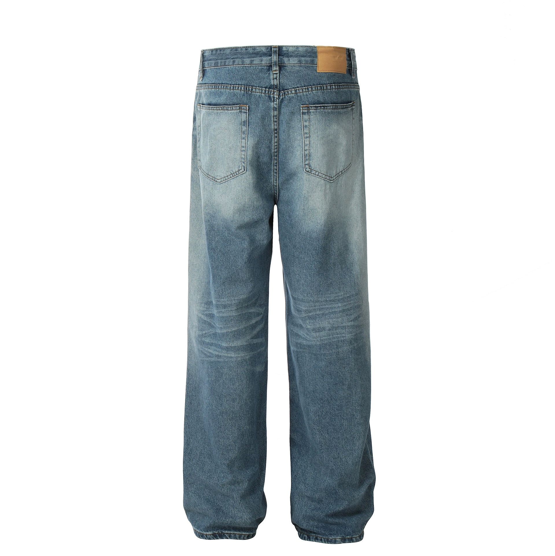 Jean Men's vintage distressed loose wide-leg straight jeans Size US 32 / EU 48 - 2 Thumbnail
