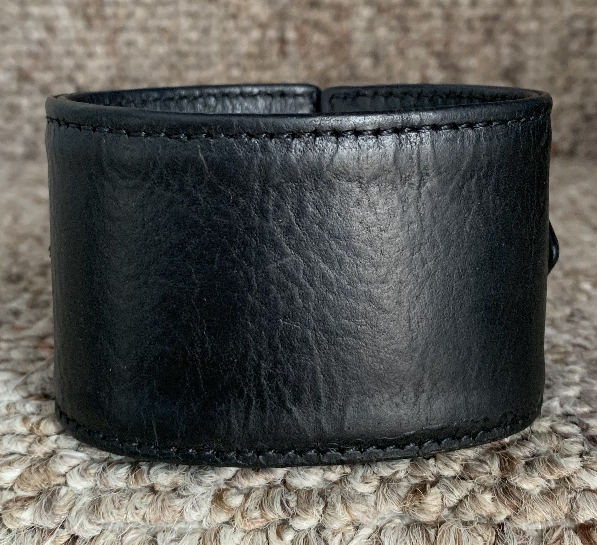 Chrome Hearts Chrome Hearts Wide Leather Silver Cross Bracelet Size ONE SIZE - 6 Thumbnail