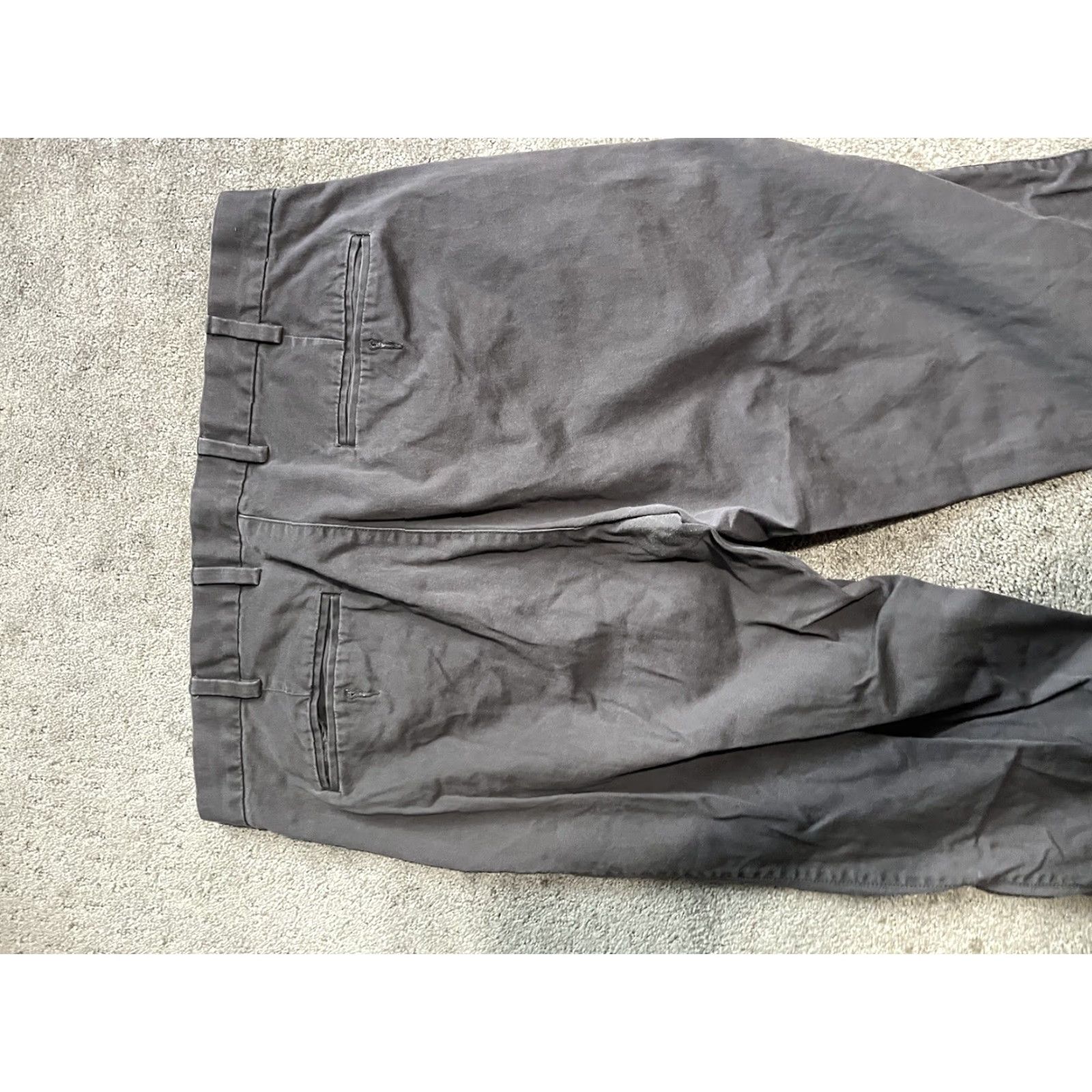 Gap Gap Slim Chino Pants Men 36x32 Gray Solid Casual Flat Front Zip Cotton Size US 36 / EU 52 - 4 Thumbnail
