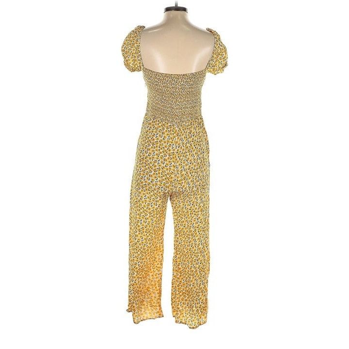 FAITHFULL Faithfull the Brand Lazlo Jumpsuit Boho Floral Smocked Puff Size 27" / US 4 / IT 40 - 7 Thumbnail