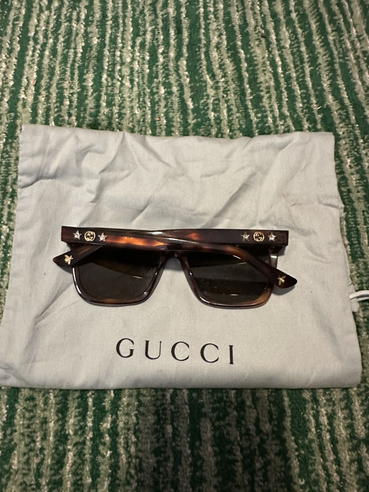 Gucci Gucci Tortoise Shell Square Sunglasses Size ONE SIZE - 2 Thumbnail