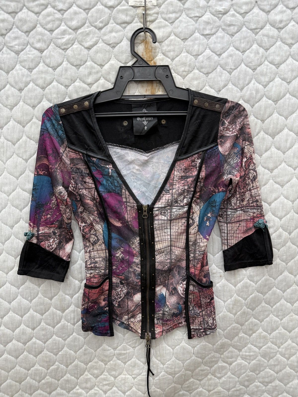 14th Addiction 🔥🔥🔥ARCHIVE OZZ CROCE ZIP UP GOTHIC BLOUSE Size S / US 4 / IT 40 - 1 Thumbnail