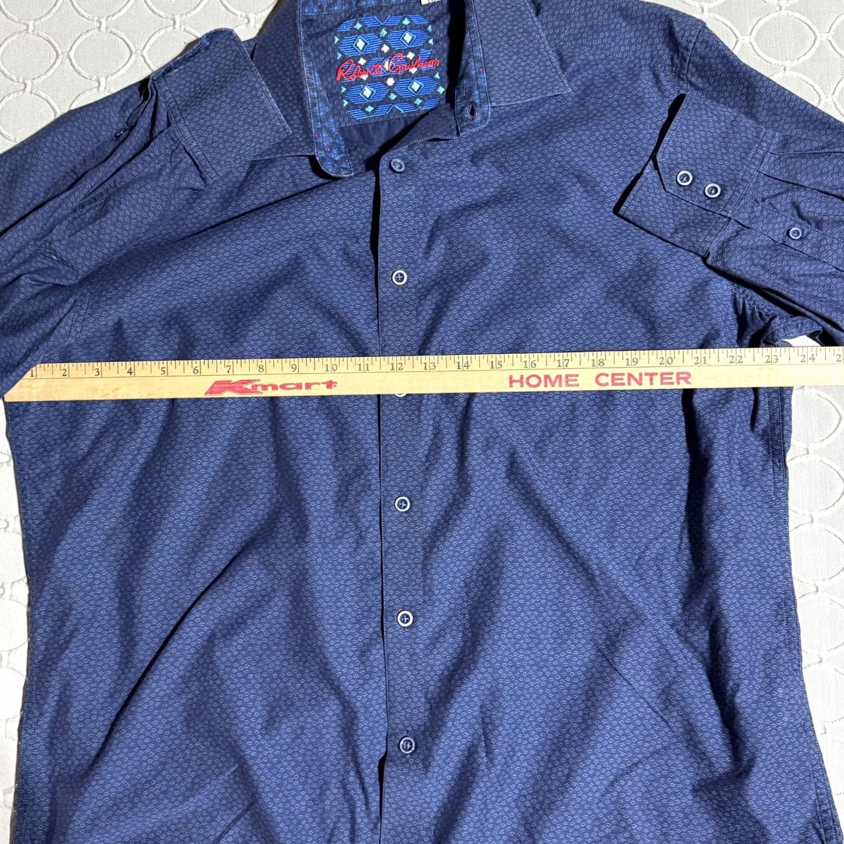 Robert Graham Robert Graham Shirt Mens XL Blue Classic Fit Long Sleeve Button Up Geometric Pattern Size US XL / EU 56 / 4 - 7 Thumbnail