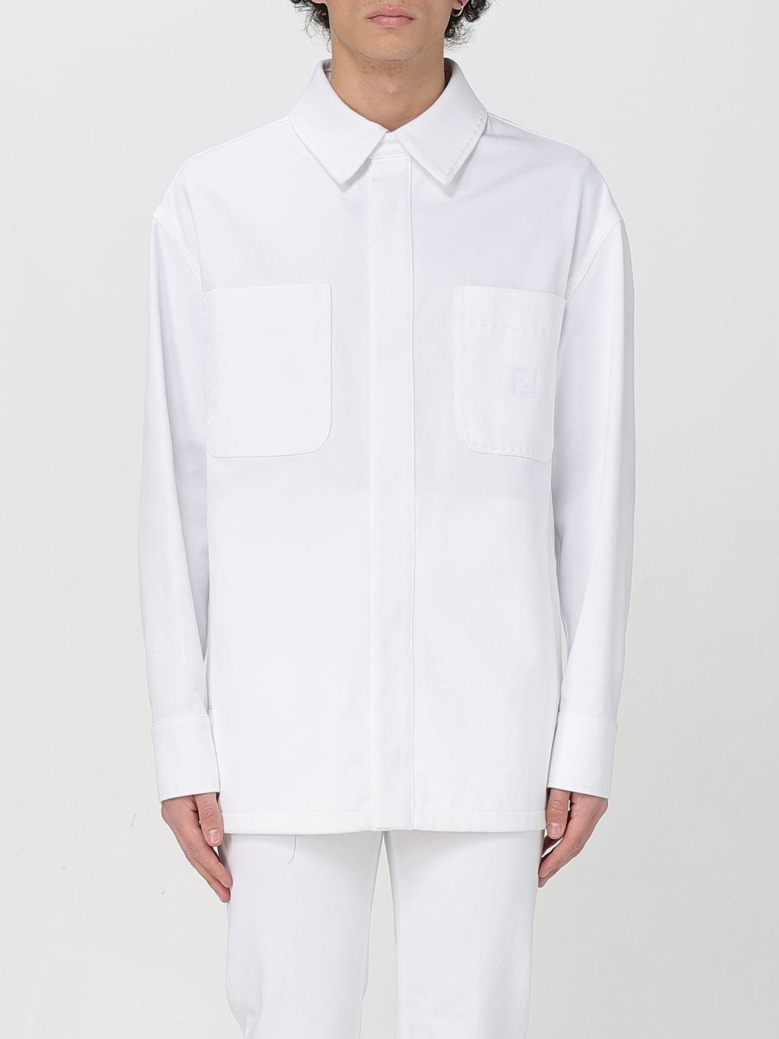 Fendi Fendi Shirt Men White Size US M / EU 48-50 / 2 - 1 Thumbnail