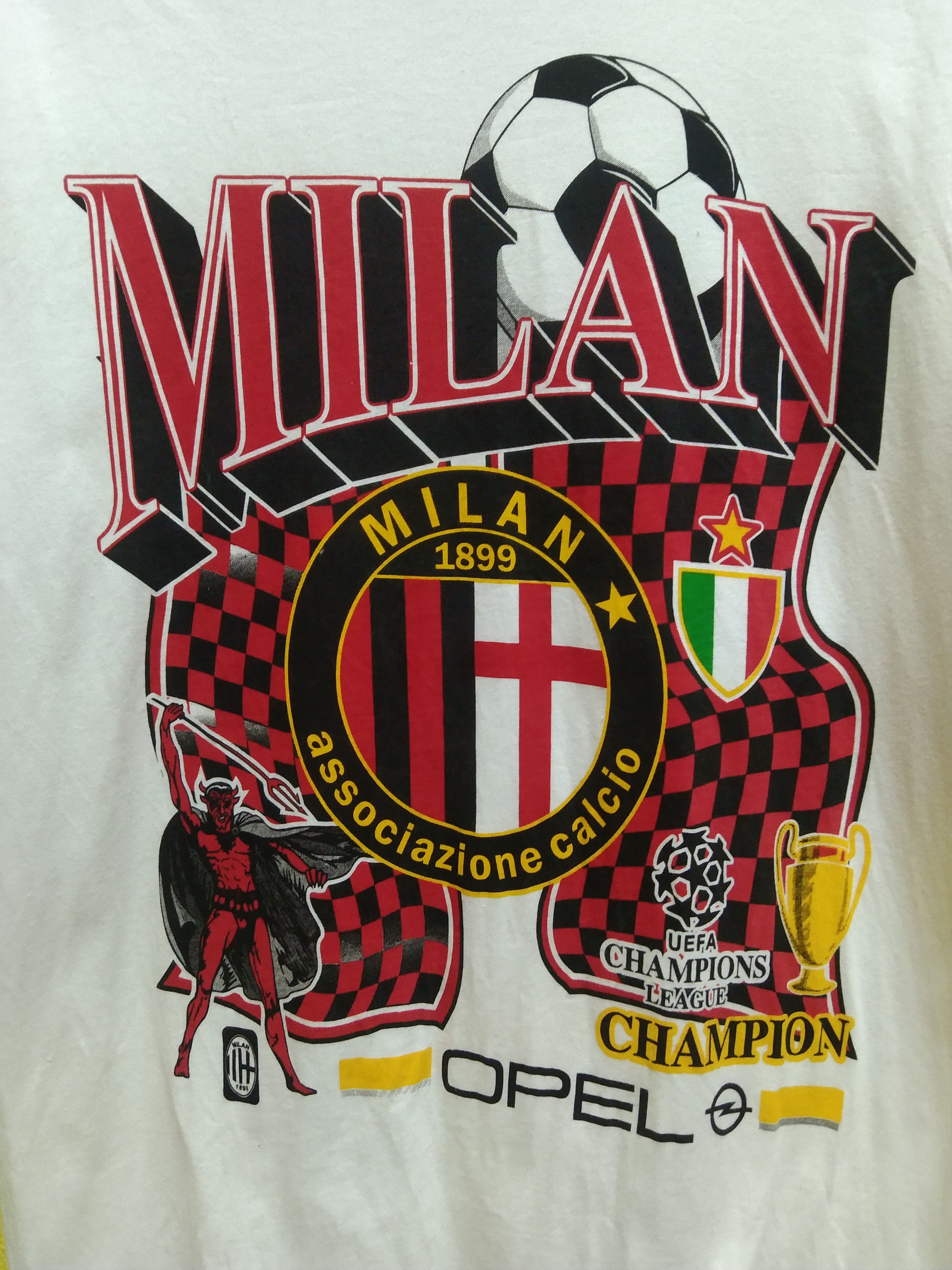 Vintage Milan 1899 UEFA Champions League Shirt Size US M / EU 48-50 / 2 - 3 Thumbnail