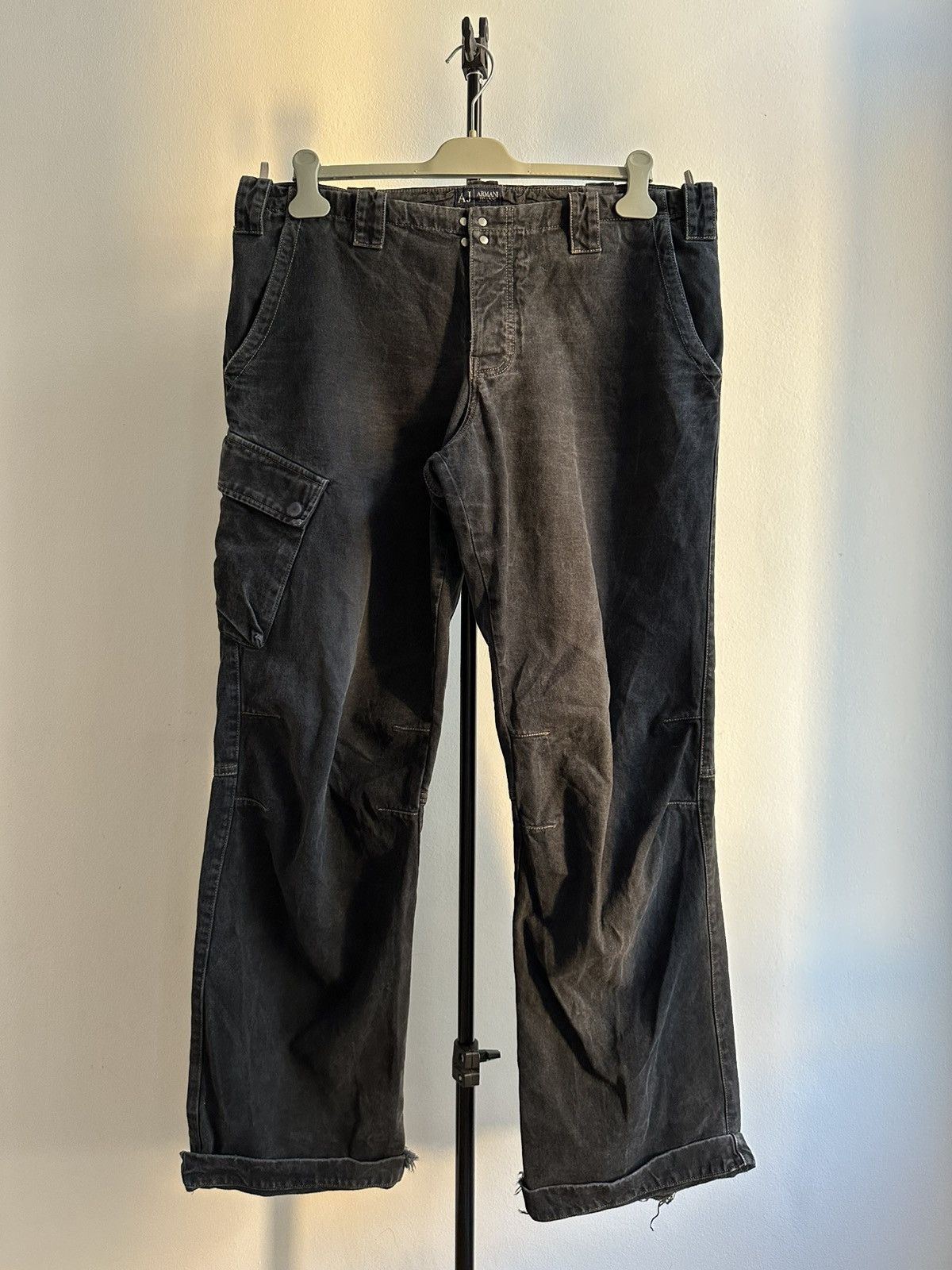 Armani Armani Jeans Fireman Archive 90s Faded Zipped Cargo Pants Size US 34 / EU 50 - 7 Thumbnail