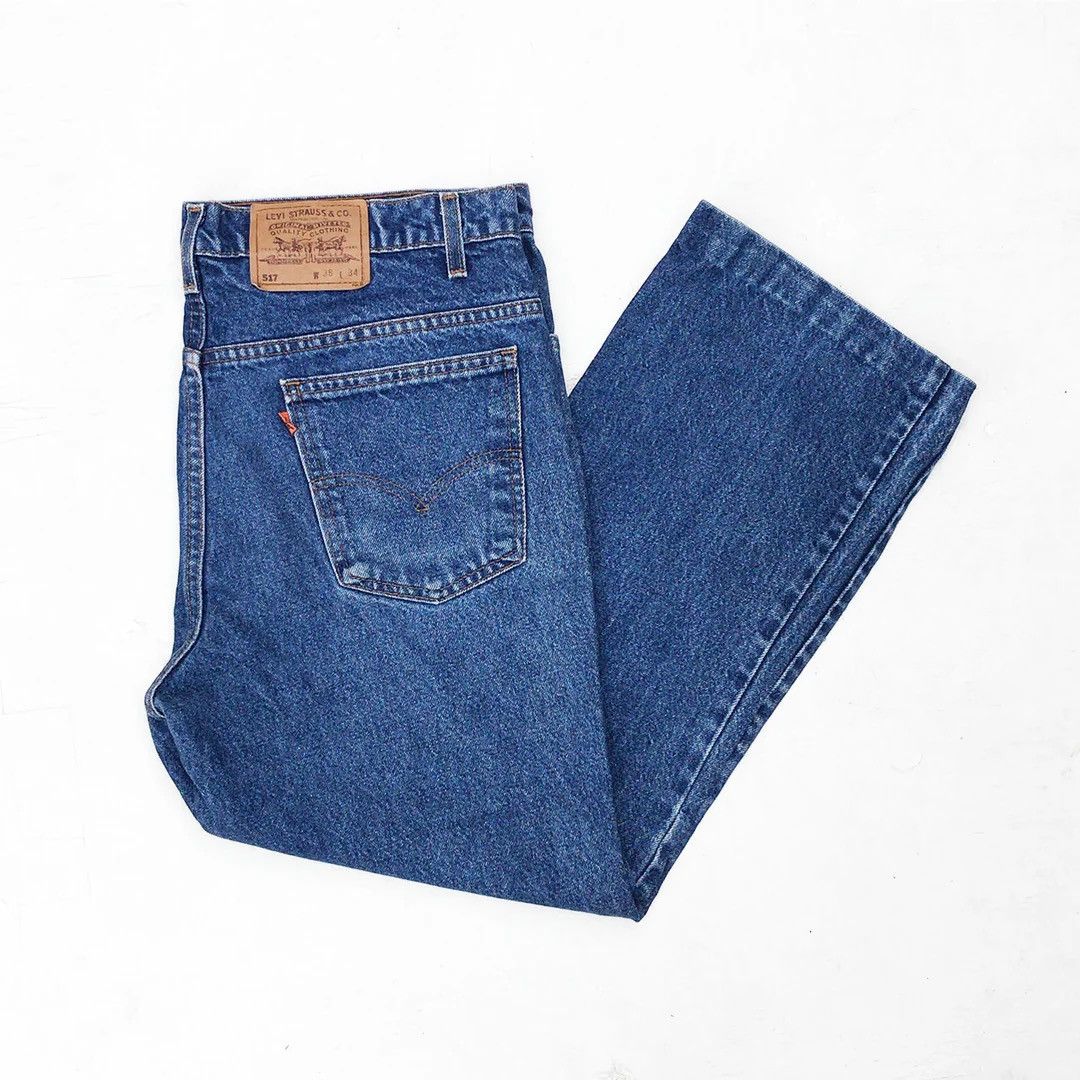 Levi's × Vintage Levi’s 517 1980 80s Vintage W38 Blue USA Made Denim Jeans Size US 38 / EU 54 - 2 Thumbnail