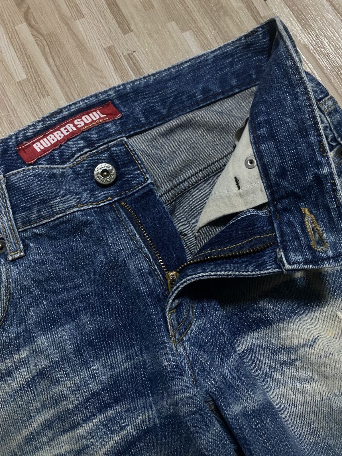 Japanese Brand × Vintage 💥FLARED💥INSANE RUSTY MUDWASH RUBBER SOUL💥 Size US 31 - 10 Thumbnail