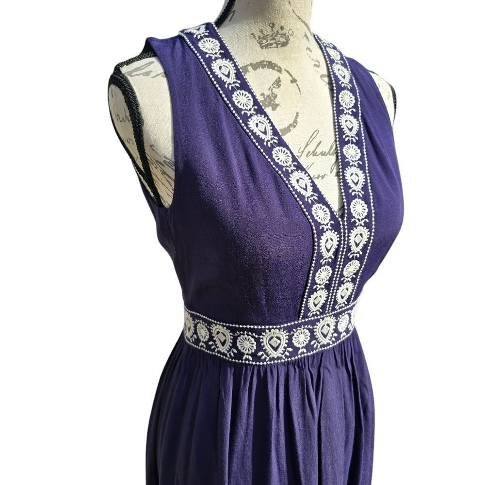 & Other Stories & Other Stories -789 Embroidered Maxy Drsss Navy Women's siz Size XS / US 0-2 / IT 36-38 - 2 Thumbnail