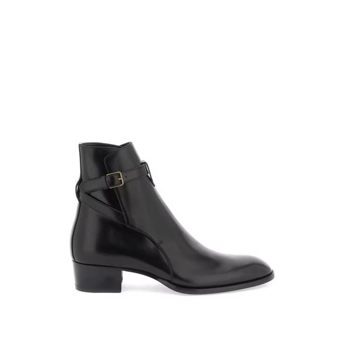 image of Saint Laurent Paris O1S22I1N0524 Smooth Leather Boots In Brown, Men's (Size 7)