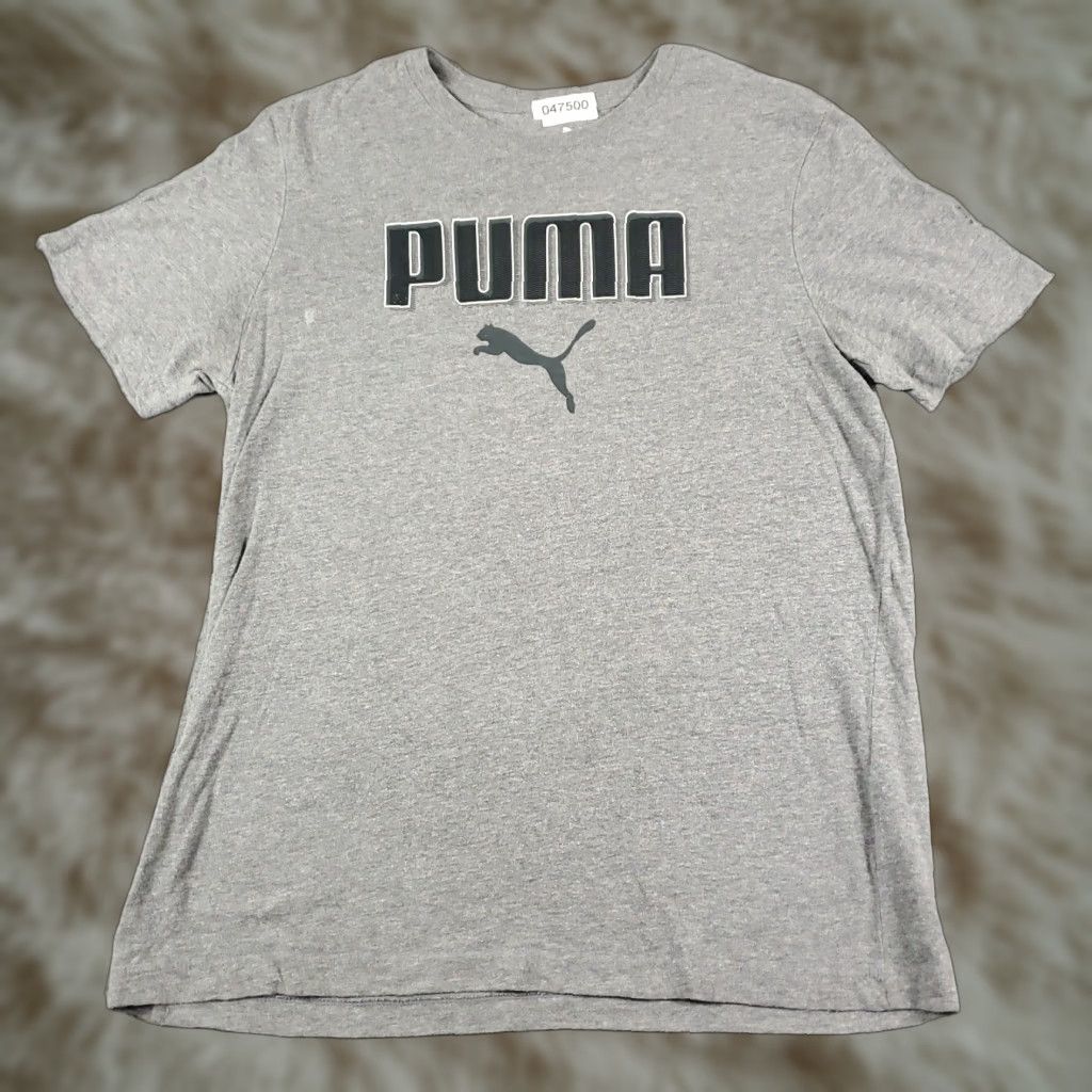 Puma PUMA Shirt Adult Medium Gray Cotton Blend Short Sleeve Crew Neck Logo Sports Mens Size US M / EU 48-50 / 2 - 1 Thumbnail