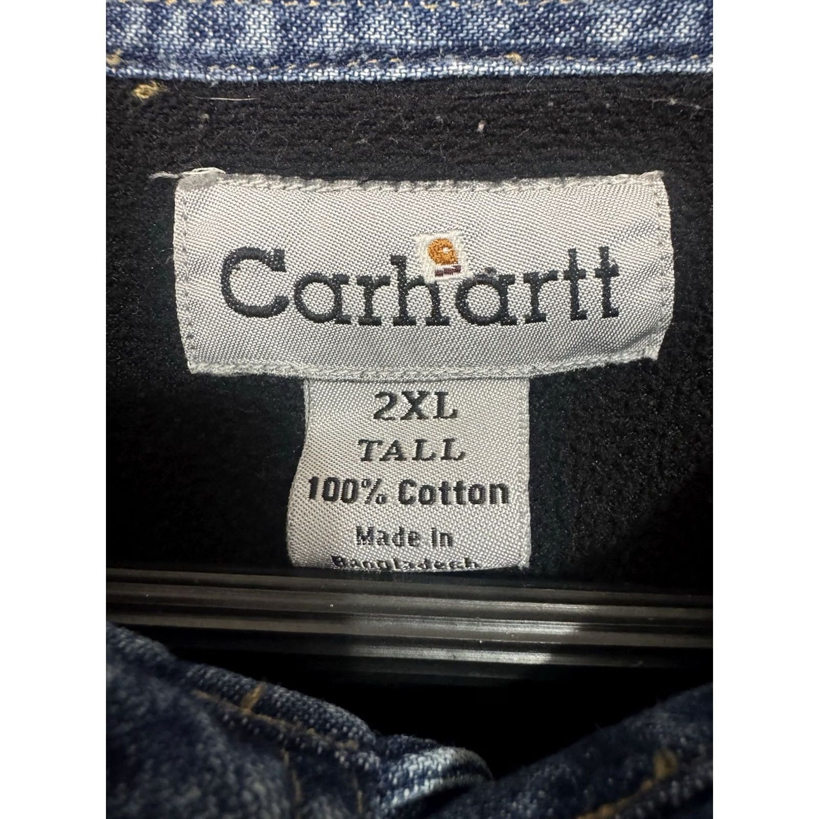 Carhartt VINTAGE Carhartt Chore Jacket Coat Bomber Jacket Blue Plaid 2XL Tall Lined Snap Mens Size US XXL / EU 58 / 5 - 6 Thumbnail