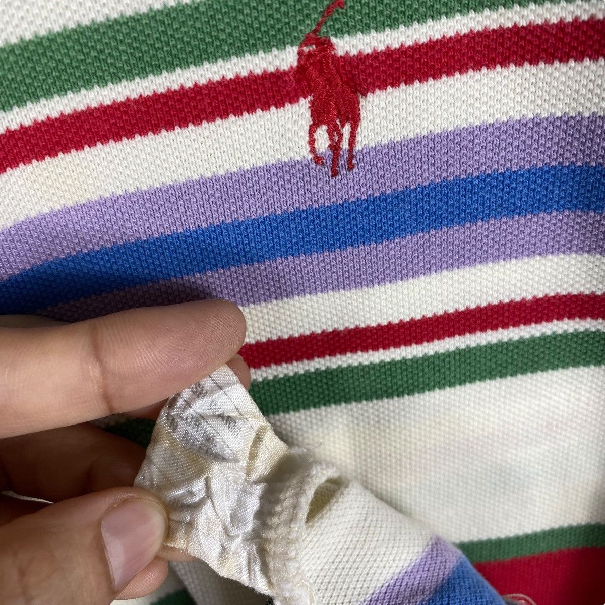 Polo Ralph Lauren × Vintage Vintage 90's POLO RALPH LAUREN Small Pony Striped Tee Shirt Size US S / EU 44-46 / 1 - 8 Thumbnail