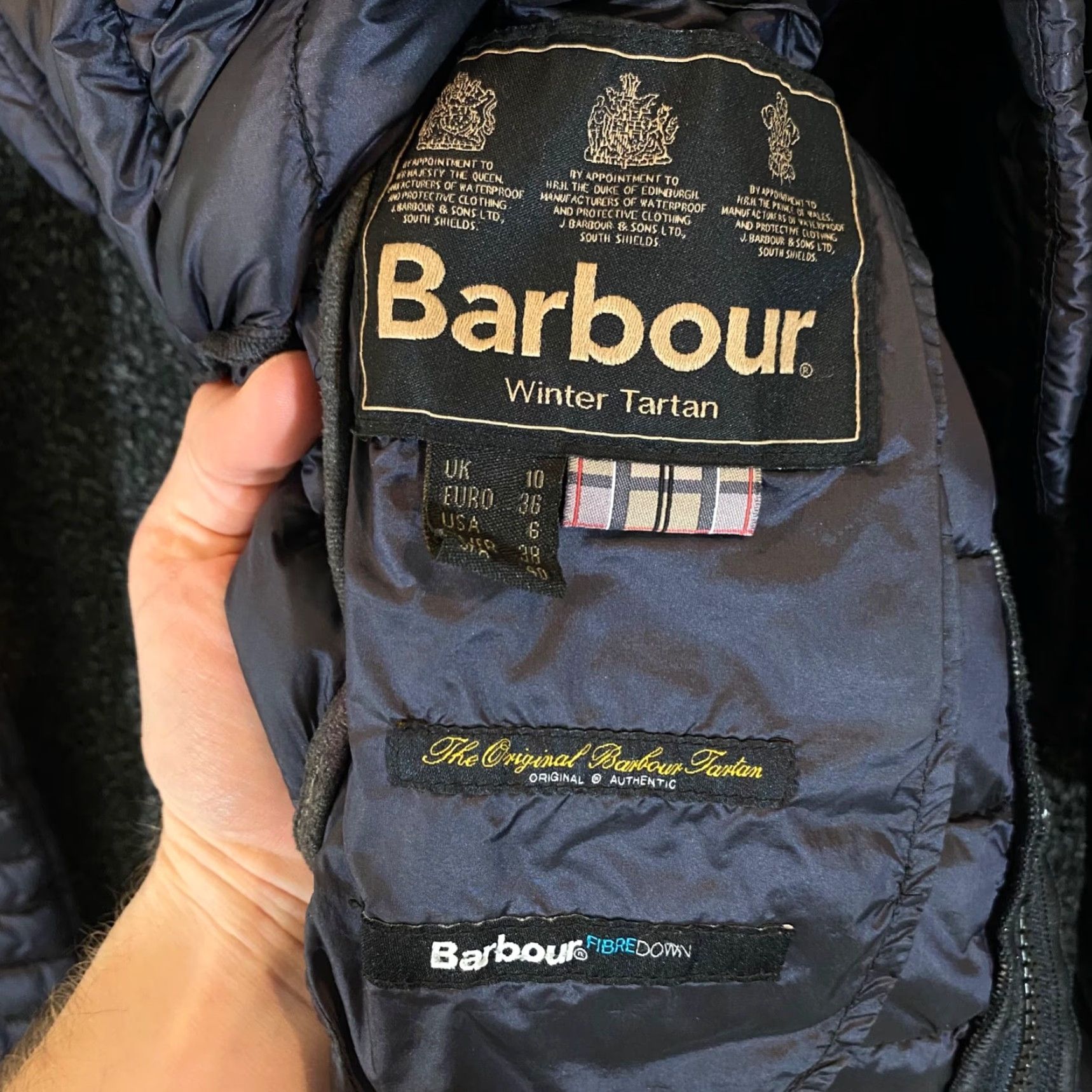 Barbour BARBOUR Jacket Womens US 6 Gray Winter Tartan Down Fill Quilted Coat Full Zip Size M / US 6-8 / IT 42-44 - 6 Thumbnail