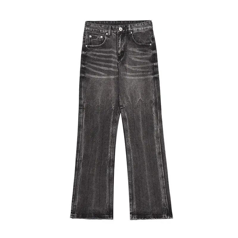 Japanese Brand × Jean Straight fit loose black micro flared jeans Size US 35 - 6 Thumbnail