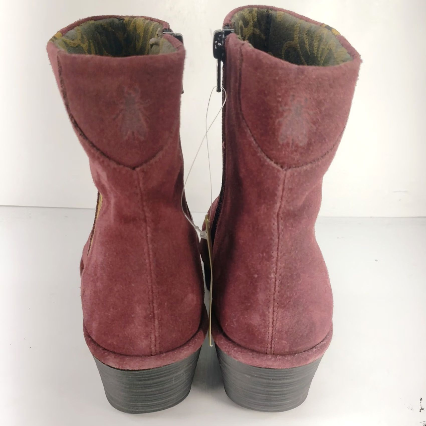 Fly London FLY London Suede Ankle Bootie Burgundy Leopard Stripe Wedge 37 UK 6-6.5 Women Size US 6.5 / IT 36.5 - 6 Thumbnail
