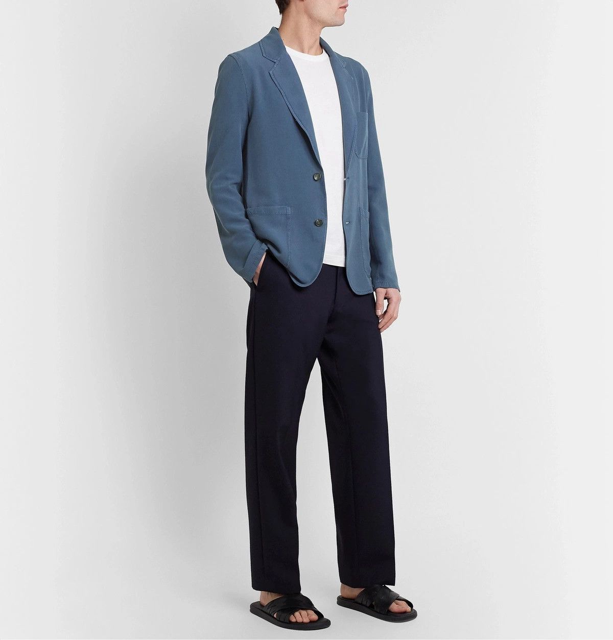 Rochas Rochas Unstructured Silk-Twill Two Button Blazer Jacket Size US L / EU 52-54 / 3 - 1 Thumbnail