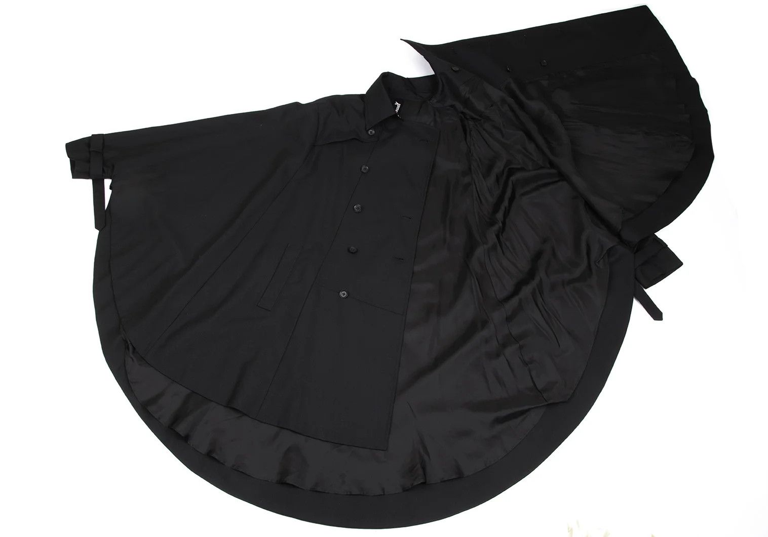 Yohji Yamamoto Wool-Poly Gabardine Trench Cape Coat in Black Size 3 Size US L / EU 52-54 / 3 - 12 Thumbnail