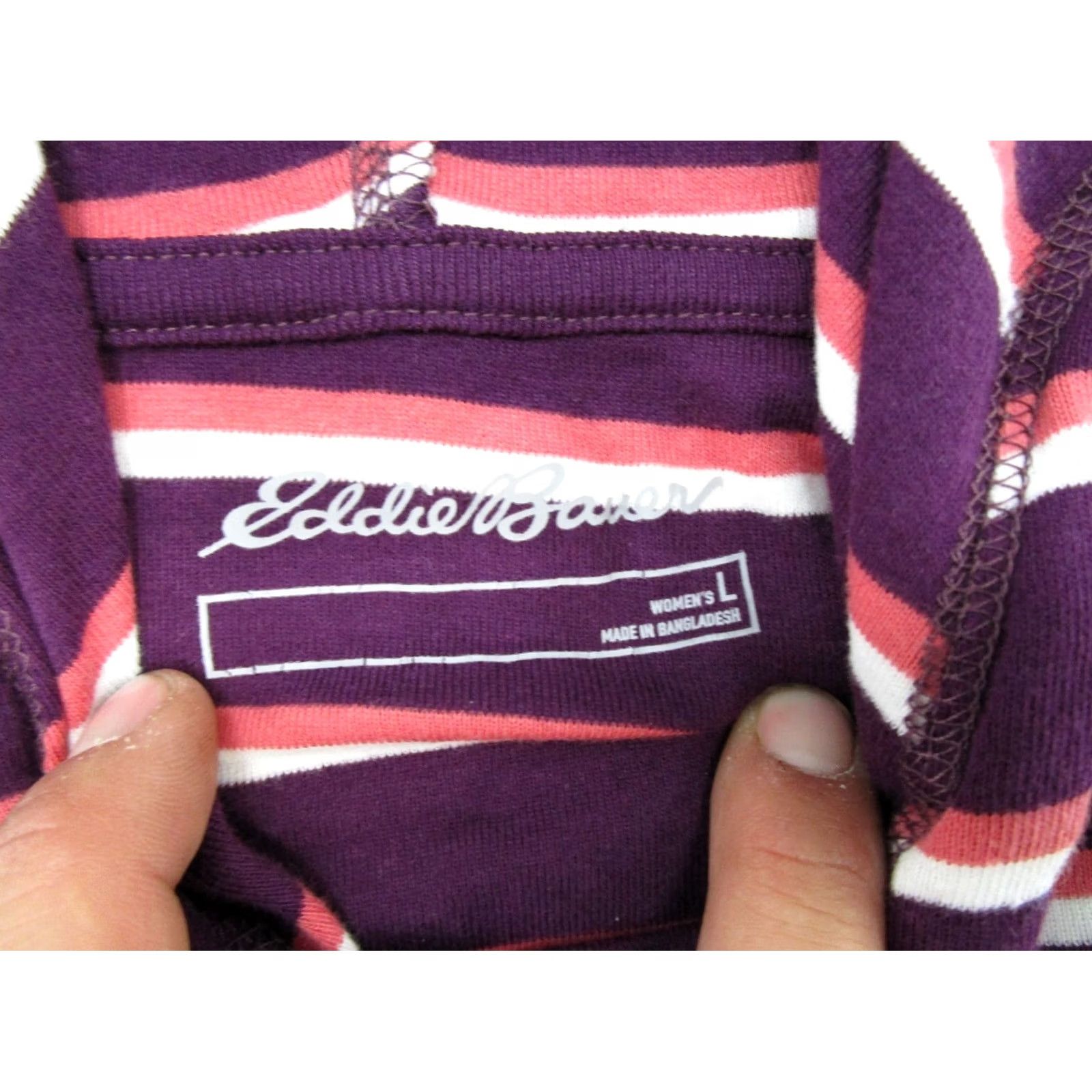 Eddie Bauer Eddie Bauer Women's Striped Lightweight Stretch Hoodie Outdoors Hiking L Multicolor Pullover Shirt Womens Size L / US 10 / IT 46 - 2 Thumbnail