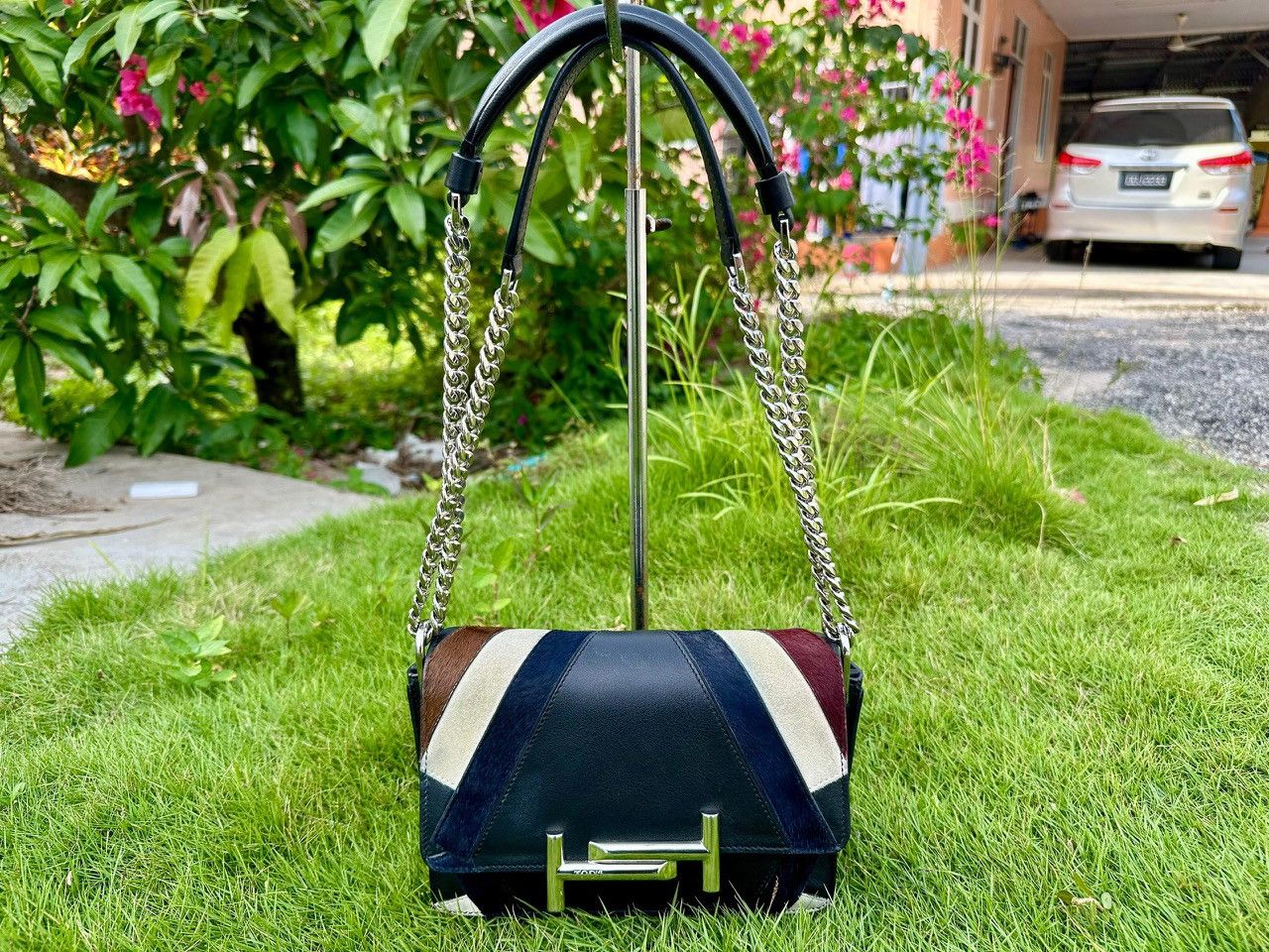 Tod's Authentic Tod’s Double T Calfskin Poney Chain Shoulder Bag Size ONE SIZE - 1 Thumbnail