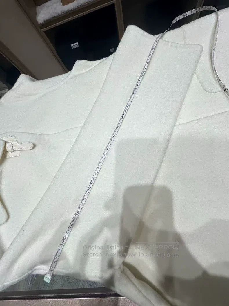 Hermes Hermes 22 Autumn-Winter Off-White Cashmere Coat Size XS / US 0-2 / IT 36-38 - 7 Thumbnail
