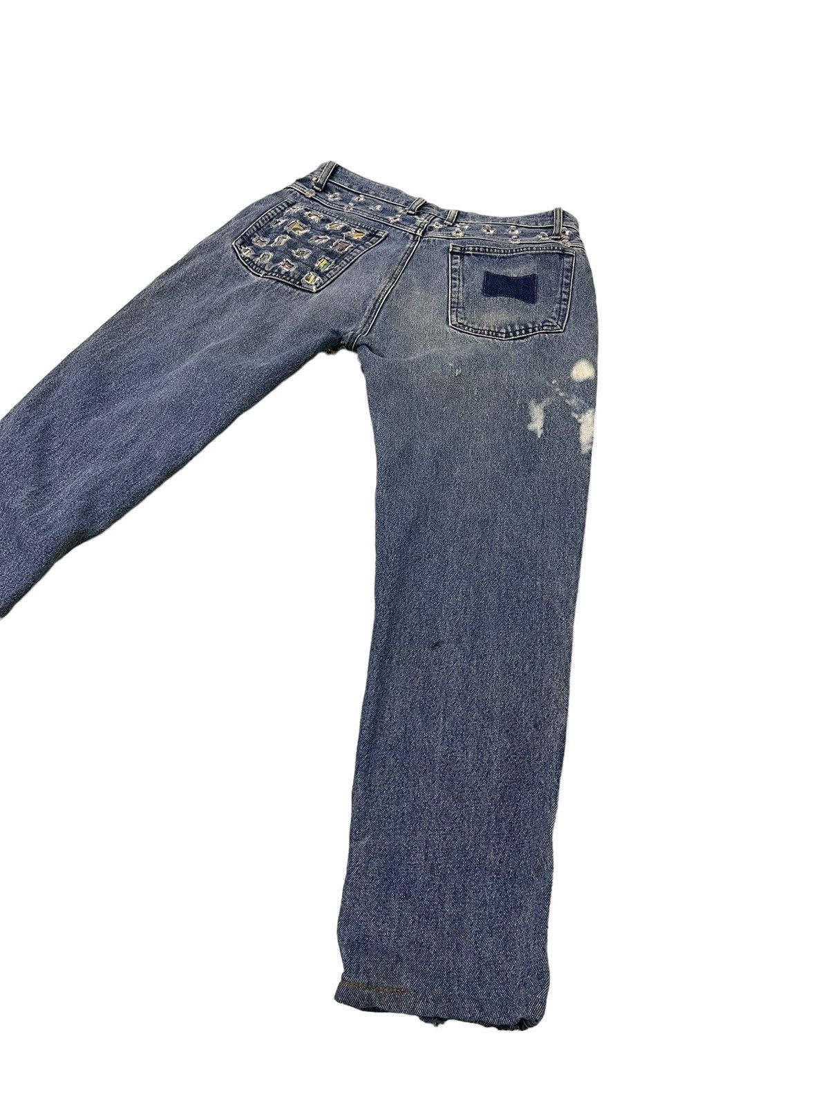 Japanese Brand Full Distress Jeans Vtg Unknown Brand Tapered 7🟦8 Size US 34 / EU 50 - 13 Thumbnail