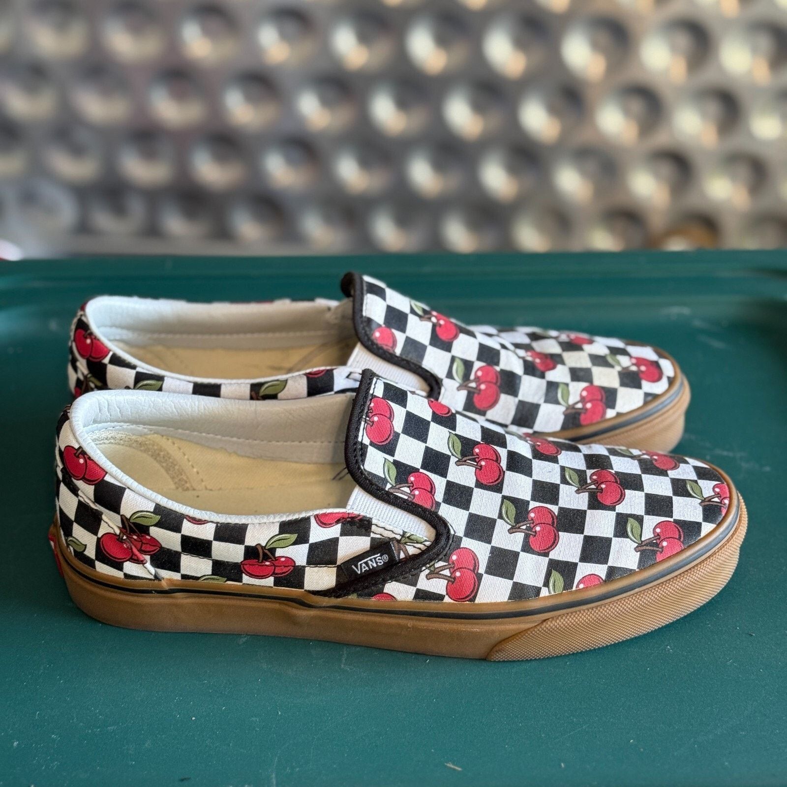 Vans Vans Cherry Checker Cherries Slip On Mens Size 9.5 | RARE Size US 9.5 / EU 42-43 - 4 Thumbnail