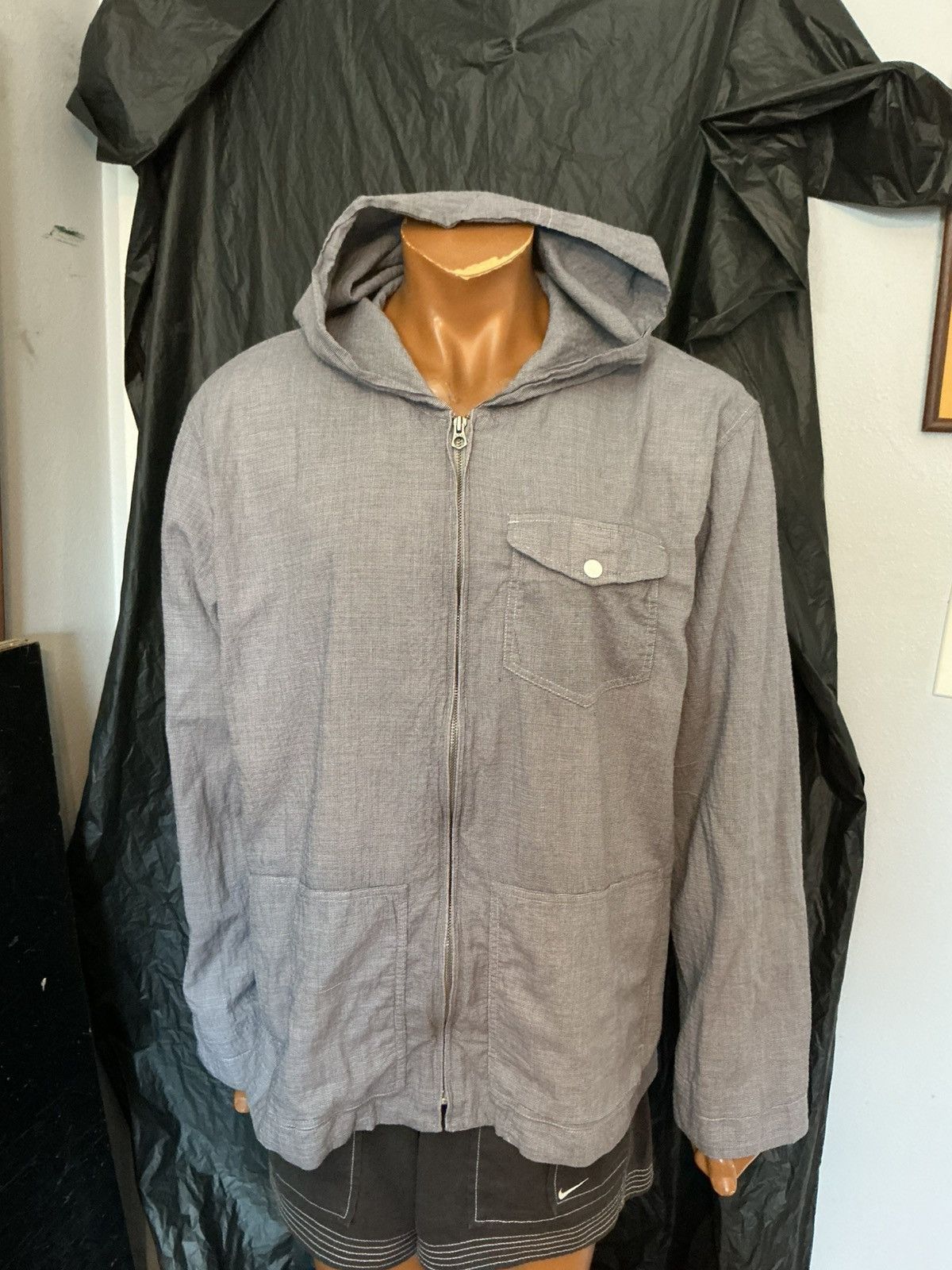 Ever Ever Brand Made In USA Houndstooth Zip Hooded Pocket Jacket Size US XL / EU 56 / 4 - 10 Thumbnail