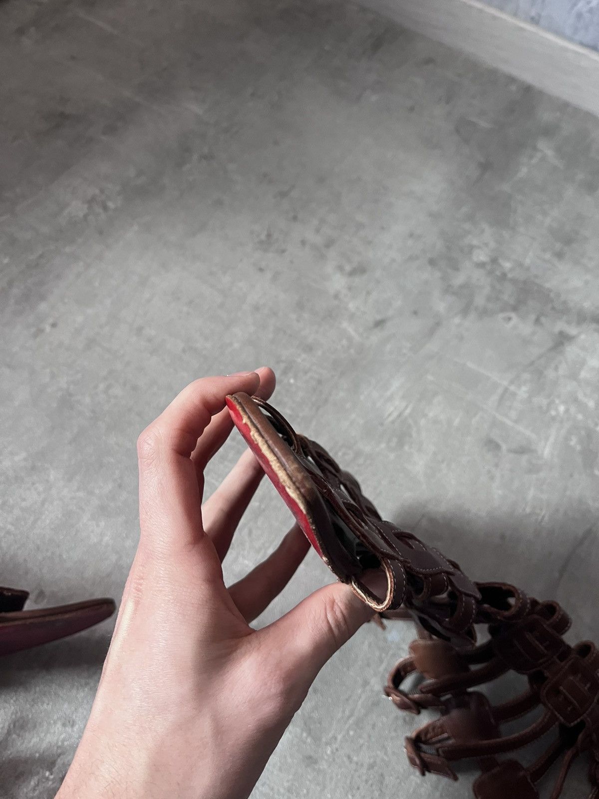 Christian Louboutin Christian Louboutin Gladiator Sandals brown leather Size US 7.5 / IT 37.5 - 18 Thumbnail