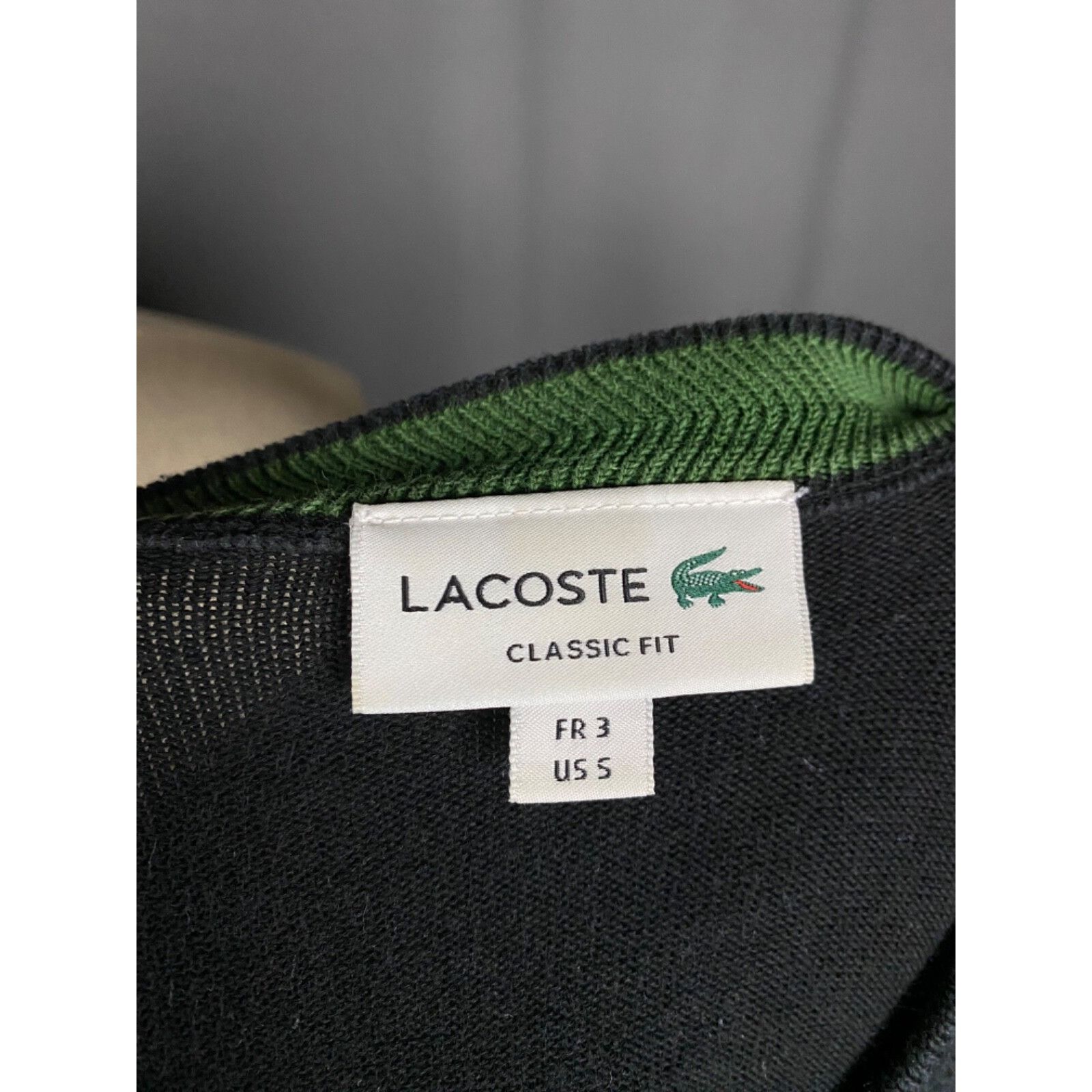 Lacoste Lacoste Small Logo Men's Black Crewneck Sweater Size S Size US S / EU 44-46 / 1 - 9 Thumbnail